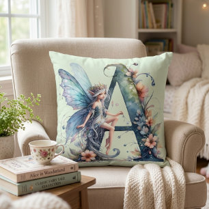 Monogram Letter A Fairy Cushion