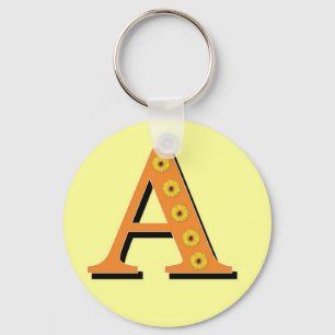 Monogram Letter A Key Ring