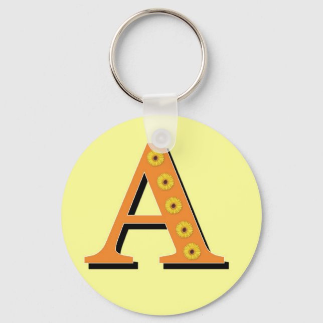 Monogram Letter A Key Ring (Front)
