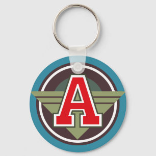 Monogram Letter "A" Key Ring