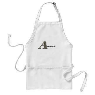 Monogram Letter A Name Hydrangea Personalized Standard Apron