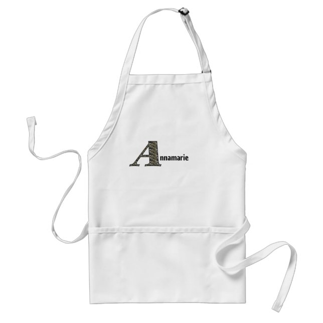 Monogram Letter A Name Hydrangea Personalized Standard Apron (Front)