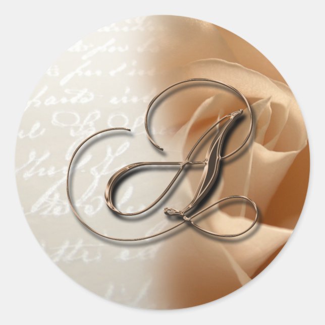 Monogram Letter A  Wedding Envelope Seal (Front)
