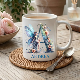 Monogram Letter A With Name Fairy Coffee Mug