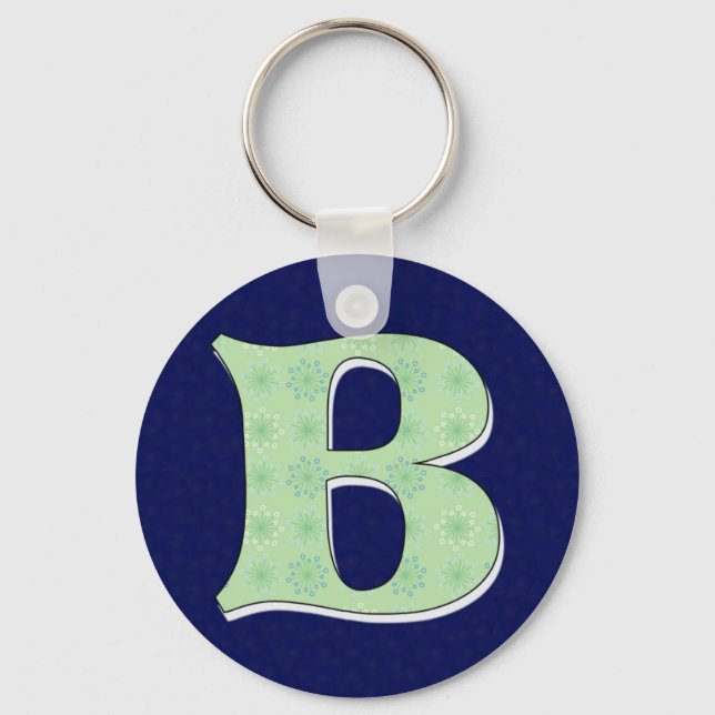 Monogram Letter B Key Ring (Front)