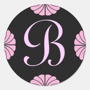 Monogram Letter B Pink Sticker