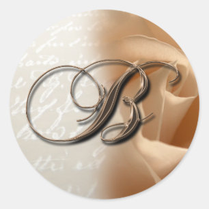 Monogram Letter B  Wedding Envelope Sticker
