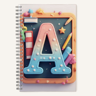 ✏️ Monogram Letter Back To School Colourful Style Notebook