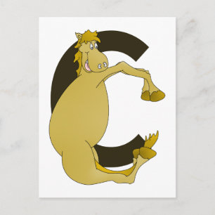 Monogram  Letter C Pony Postcard