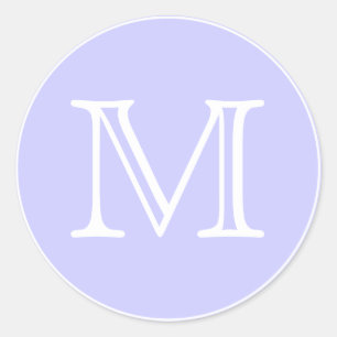 Monogram Letter Classic Round Sticker