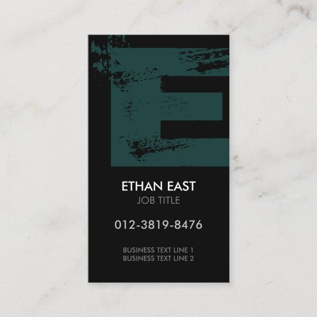 Monogram Letter E Business Card (Front)