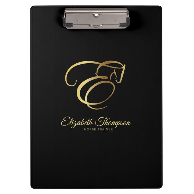 Monogram Letter E Horse  Clipboard (Front)