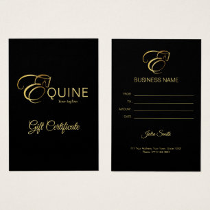 Monogram Letter E Horse in gold colour