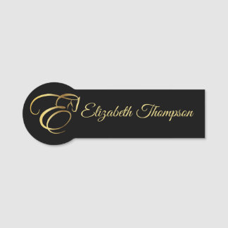Monogram Letter E Horse in gold colour Name Tag