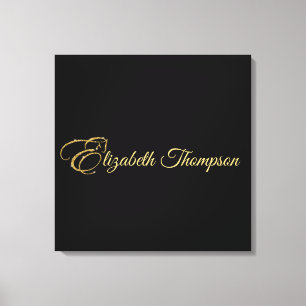 Monogram Letter E Horse in gold glitter Canvas Print