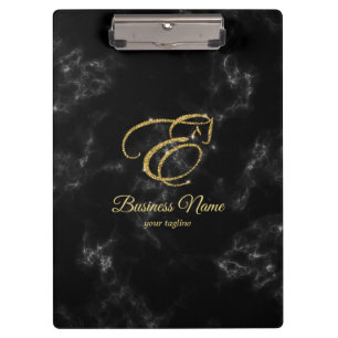 Monogram Letter E Horse in gold glitter Clipboard