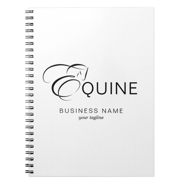 Monogram Letter E Horse Notebook (Front)