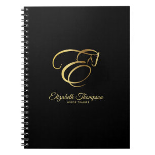 Monogram Letter E Horse Notebook