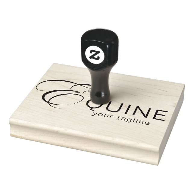 Monogram Letter E Horse Rubber Stamp (Stamp)