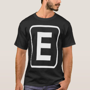 Monogram Letter E Initial Alphabet Monogrammed Wom T-Shirt
