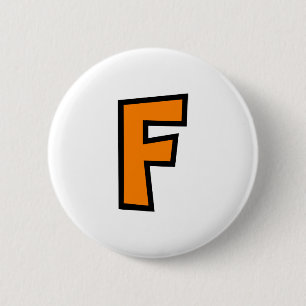 Monogram Letter F 6 Cm Round Badge