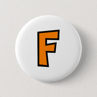 Monogram Letter F 6 Cm Round Badge