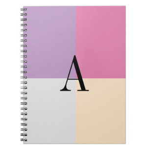 Monogram Letter Four Pastel Colours Notebook