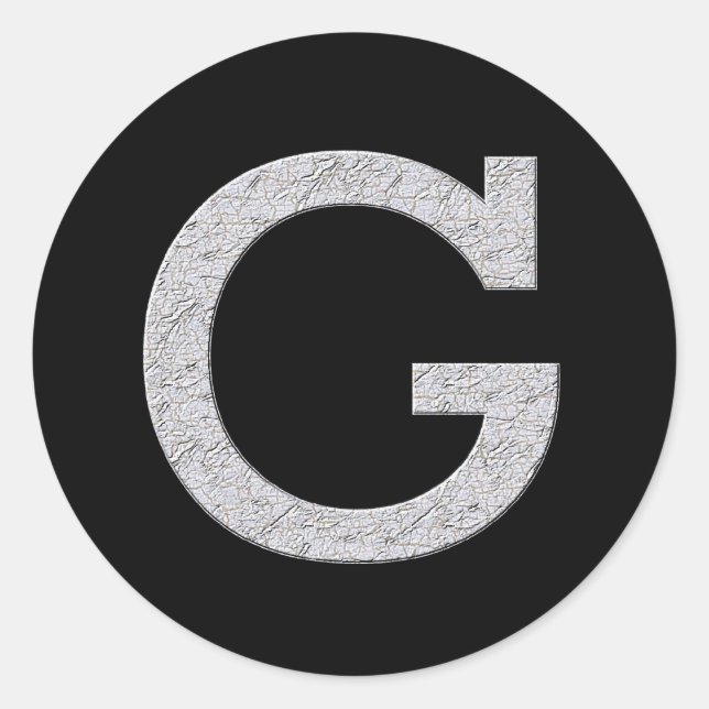 Monogram Letter G Classic Round Sticker (Front)