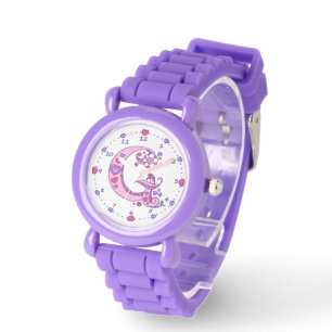 Monogram letter G initial doodle heart girls watch
