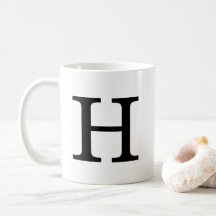 Monogram Letter H Classic Mug, 11 oz