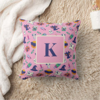 Monogram Letter Halloween Witch Ghost Pattern