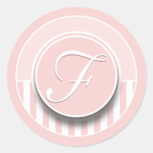 Monogram Letter Initial F Sticker Seal Label
