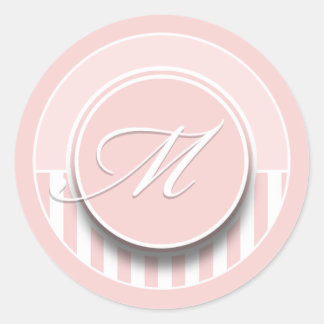 Monogram Letter Initial M Sticker Seal Label