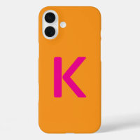 Monogram Letter Initials Orange Pink Custom Colour