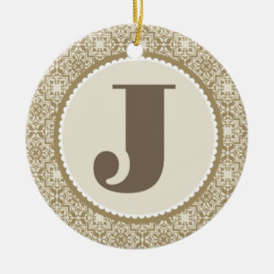 Monogram Letter J Alphabet Ornament