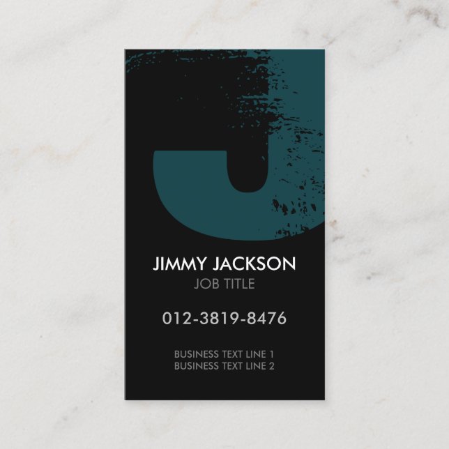 Monogram Letter J Business Card (Front)