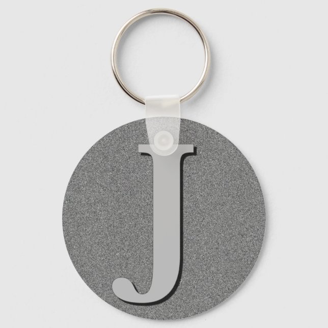 Monogram Letter J Key Ring (Front)
