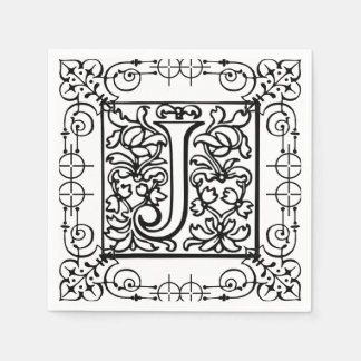 Monogram letter J Napkin