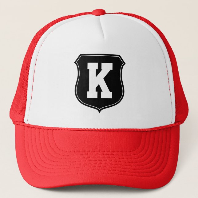 Monogram letter K hat | Personalised sports caps (Front)