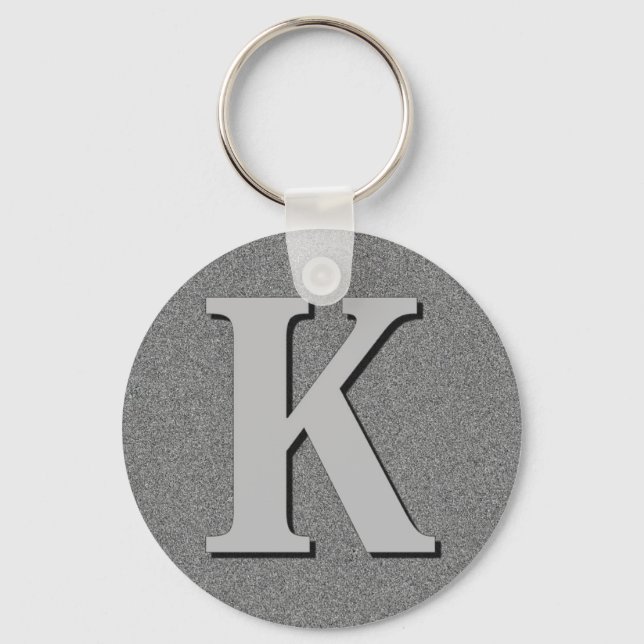 Monogram Letter K Key Ring (Front)