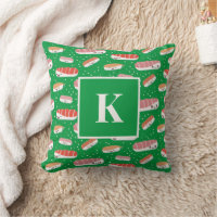 Monogram Letter Kawaii Sushi Pattern Japanese Food
