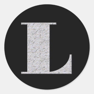 Monogram Letter L Classic Round Sticker