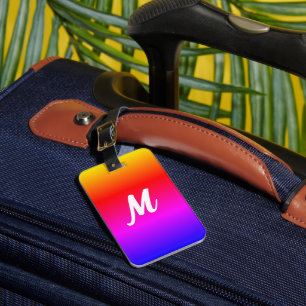 Monogram Letter Luggage Tag Rainbow Colours
