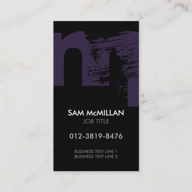 Monogram Letter M Business Card (Front)