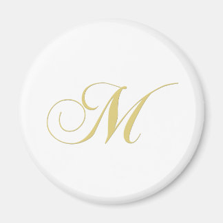 Monogram Letter M Golden Single Magnet