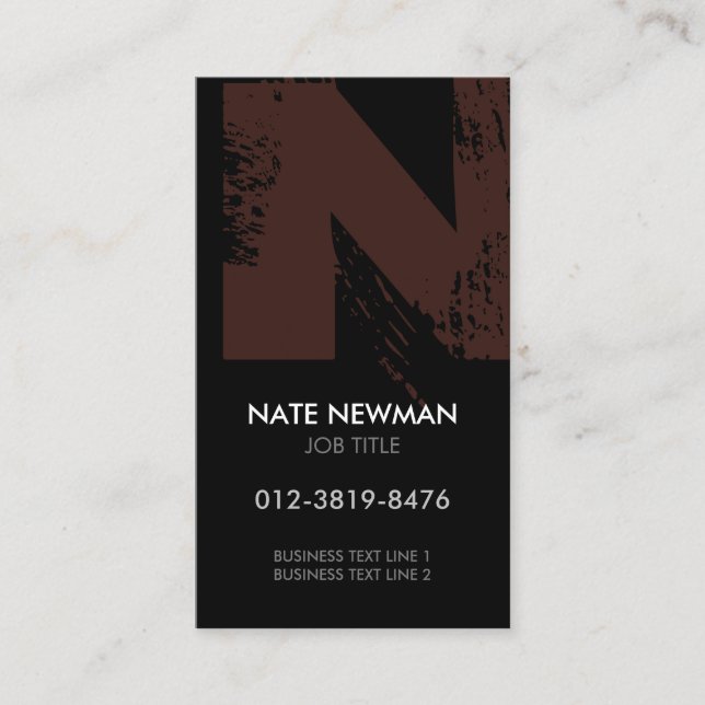 Monogram Letter N Business Card (Front)