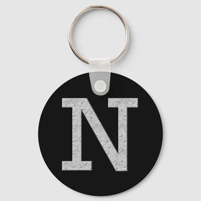 Monogram Letter N Key Ring (Front)