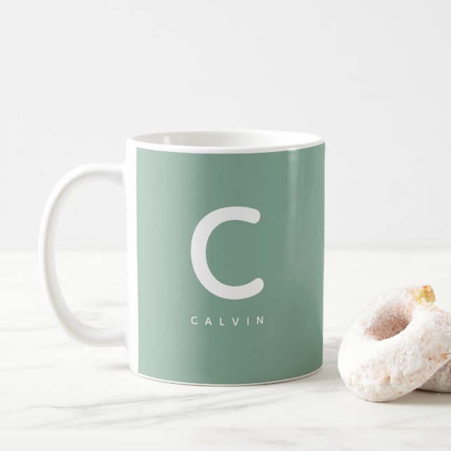 Monogram Letter & Name Gift Coffee Mug (With Donut)
