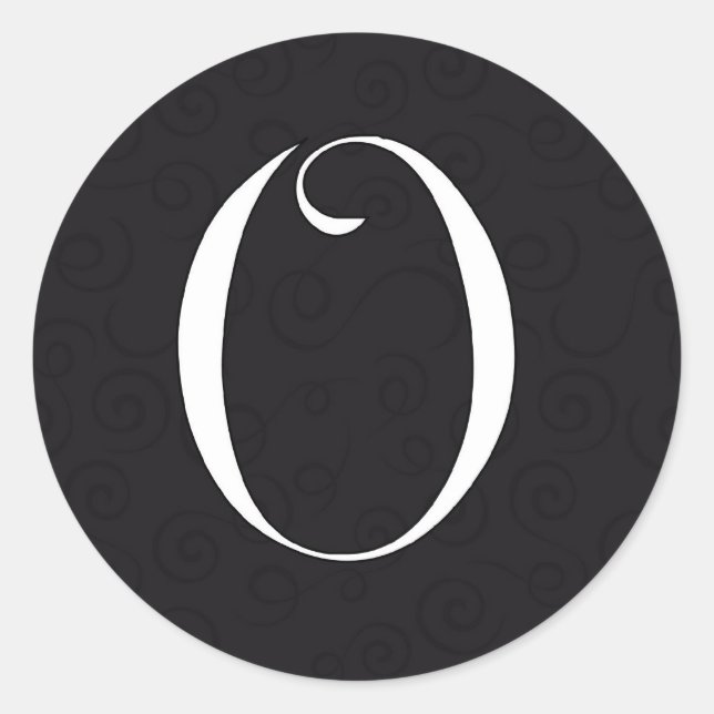 Monogram Letter O Classic Round Sticker (Front)