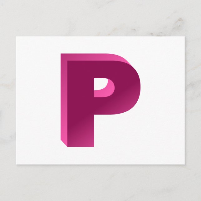 Monogram Letter P Postcard (Front)